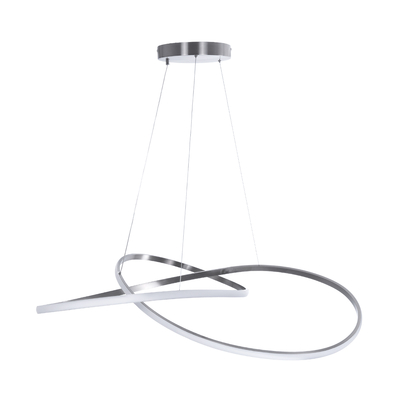 GLOBOSTAR® DEXTER 60919 Μοντέρνο Κρεμαστό Φωτιστικό Οροφής LED 120W 13440lm 300° AC 220-240V IP20 Ρυθμιζόμενο Λευκό CCT με Χειριστήριο από 2700K έως 6000K Dimmable - Lumileds SMD Chip - Νίκελ Βούρτσας - Μ103 x Π103 x Υ30cm - 3 Χρόνια Εγγύηση