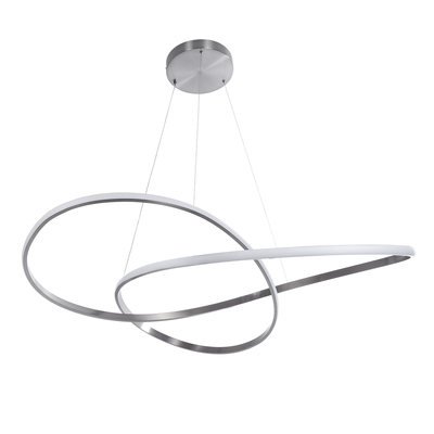 GLOBOSTAR® DEXTER 60919 Μοντέρνο Κρεμαστό Φωτιστικό Οροφής LED 120W 13440lm 300° AC 220-240V IP20 Ρυθμιζόμενο Λευκό CCT με Χειριστήριο από 2700K έως 6000K Dimmable - Lumileds SMD Chip - Νίκελ Βούρτσας - Μ103 x Π103 x Υ30cm - 3 Χρόνια Εγγύηση