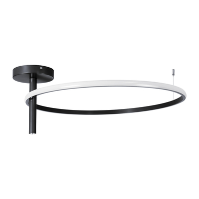 GLOBOSTAR® VERONA 61223 Μοντέρνο Φωτιστικό Οροφής LED 36W 4032lm 360° AC 220-240V IP20 Ρυθμιζόμενο Λευκό CCT με On/Off 2700K/4500K/6000K - Lumileds SMD Chip - Μαύρο Ματ - Μ60 x Π60 x Υ23cm - 3 Χρόνια Εγγύηση
