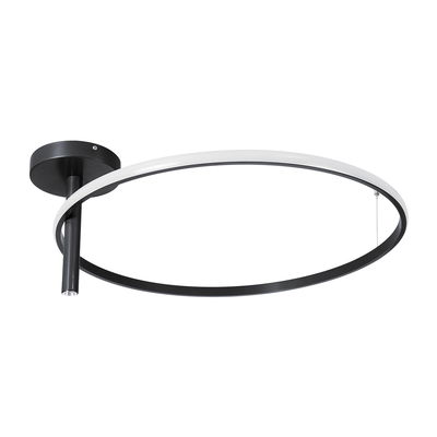 GLOBOSTAR® VERONA 61223 Μοντέρνο Φωτιστικό Οροφής LED 36W 4032lm 360° AC 220-240V IP20 Ρυθμιζόμενο Λευκό CCT με On/Off 2700K/4500K/6000K - Lumileds SMD Chip - Μαύρο Ματ - Μ60 x Π60 x Υ23cm - 3 Χρόνια Εγγύηση