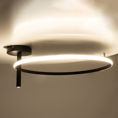 GLOBOSTAR® VERONA 61223 Μοντέρνο Φωτιστικό Οροφής LED 36W 4032lm 360° AC 220-240V IP20 Ρυθμιζόμενο Λευκό CCT με On/Off 2700K/4500K/6000K - Lumileds SMD Chip - Μαύρο Ματ - Μ60 x Π60 x Υ23cm - 3 Χρόνια Εγγύηση