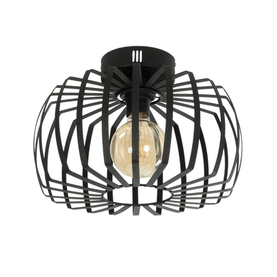 GLOBOSTAR® STAR 202-0054 Μοντέρνο Φωτιστικό Οροφής με Ντουί 1 x E27 AC 220-240V IP20 - Μαύρο - Μ40 x Π40 x Υ27cm