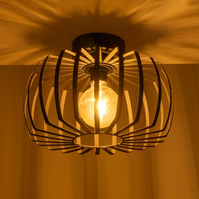 GLOBOSTAR® STAR 202-0054 Μοντέρνο Φωτιστικό Οροφής με Ντουί 1 x E27 AC 220-240V IP20 - Μαύρο - Μ40 x Π40 x Υ27cm