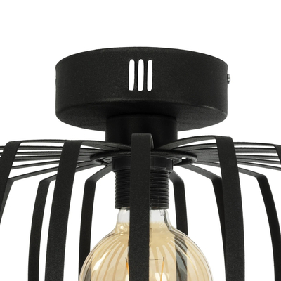 GLOBOSTAR® STAR 202-0054 Μοντέρνο Φωτιστικό Οροφής με Ντουί 1 x E27 AC 220-240V IP20 - Μαύρο - Μ40 x Π40 x Υ27cm