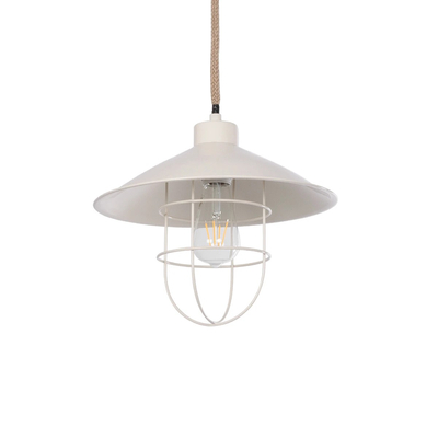 GLOBOSTAR® TULUB 203-0010 Vintage Κρεμαστό Φωτιστικό Οροφής με Ντουί 1 x E27 AC 220-240V IP20 - Λευκό & Μπεζ - Μ33 x Π33 x Υ30cm