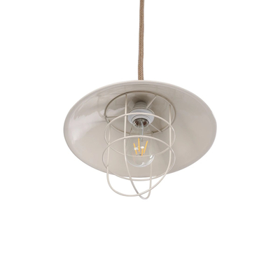 GLOBOSTAR® TULUB 203-0010 Vintage Κρεμαστό Φωτιστικό Οροφής με Ντουί 1 x E27 AC 220-240V IP20 - Λευκό & Μπεζ - Μ33 x Π33 x Υ30cm