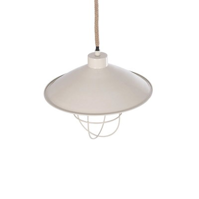 GLOBOSTAR® TULUB 203-0010 Vintage Κρεμαστό Φωτιστικό Οροφής με Ντουί 1 x E27 AC 220-240V IP20 - Λευκό & Μπεζ - Μ33 x Π33 x Υ30cm