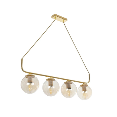 GLOBOSTAR® LATTICE 203-0019 Μοντέρνο Κρεμαστό Φωτιστικό Οροφής με Ντουί 4 x E27 AC 220-240V IP20 - Χρυσό - Μ78 x Π15 x Υ81cm