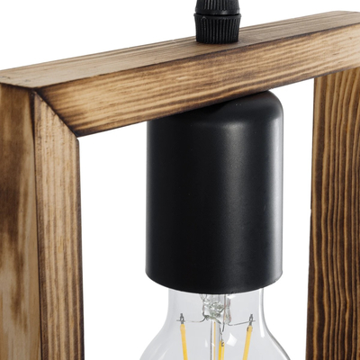 GLOBOSTAR® EDISON 203-0020 Vintage Κρεμαστό Φωτιστικό Οροφής με Ντουί 1 x E27 AC 220-240V IP20 - Μπεζ & Μαύρο - Μ19 x Π5 x Υ22cm