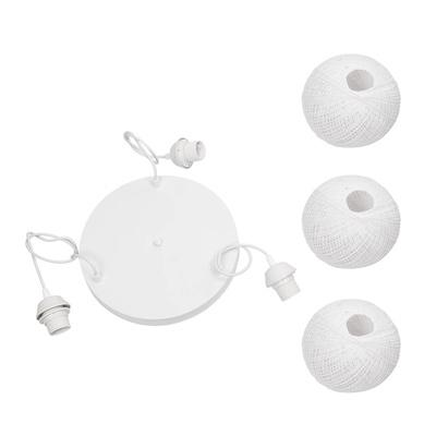 GLOBOSTAR® YASAM 203-0023 Vintage Κρεμαστό Φωτιστικό Οροφής με Ντουί 3 x E27 AC 220-240V IP20 - Λευκό - Μ42 x Π42 x Υ54cm