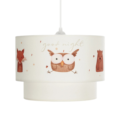 GLOBOSTAR® OWL 204-0001 Παιδικό Κρεμαστό Φωτιστικό Οροφής με Ντουί 1 x E27 AC 220-240V IP20 - Πολύχρωμο - Μ30 x Π30 x Υ24cm