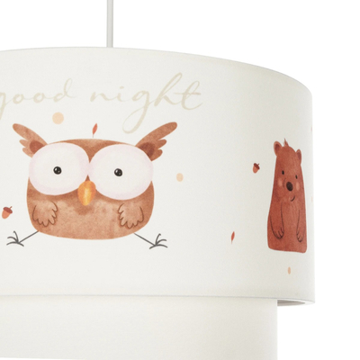 GLOBOSTAR® OWL 204-0001 Παιδικό Κρεμαστό Φωτιστικό Οροφής με Ντουί 1 x E27 AC 220-240V IP20 - Πολύχρωμο - Μ30 x Π30 x Υ24cm