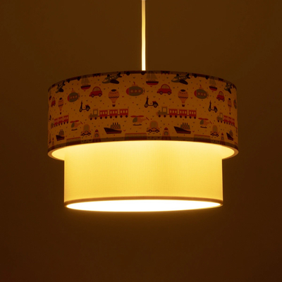 GLOBOSTAR® TRAIN 204-0009 Παιδικό Κρεμαστό Φωτιστικό Οροφής με Ντουί 1 x E27 AC 220-240V IP20 - Πολύχρωμο - Μ30 x Π30 x Υ24cm