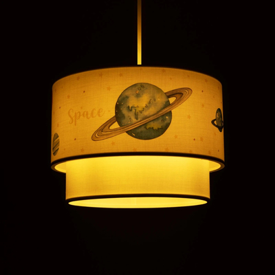 GLOBOSTAR® SATURN 204-0012 Παιδικό Κρεμαστό Φωτιστικό Οροφής με Ντουί 1 x E27 AC 220-240V IP20 - Πολύχρωμο - Μ30 x Π30 x Υ24cm