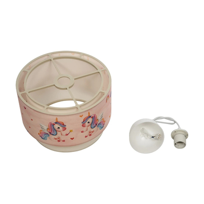 GLOBOSTAR® PONY 204-0016 Παιδικό Κρεμαστό Φωτιστικό Οροφής με Ντουί 1 x E27 AC 220-240V IP20 - Ροζ - Μ30 x Π30 x Υ24cm