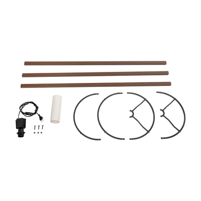 GloboStar® SAGA 204-0031 Μοντέρνο Eπιδαπέδιο Φωτιστικό Μονόφωτο 1 x E27 IP20 Καφέ Ξύλο με Μπεζ Ύφασμα - Μ38 x Π38 x Υ140cm