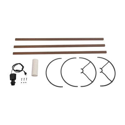 GloboStar® SAGA 204-0035 Μοντέρνο Eπιδαπέδιο Φωτιστικό Μονόφωτο 1 x E27 IP20 Καφέ Ξύλο με Λευκό Ύφασμα - Μ38 x Π38 x Υ140cm