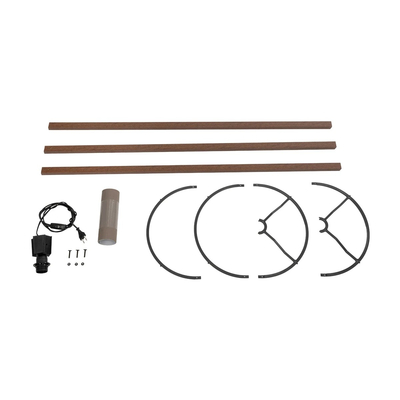 GloboStar® SAGA 204-0036 Μοντέρνο Eπιδαπέδιο Φωτιστικό Μονόφωτο 1 x E27 IP20 Καφέ Ξύλο με Γκρι Ύφασμα - Μ38 x Π38 x Υ140cm