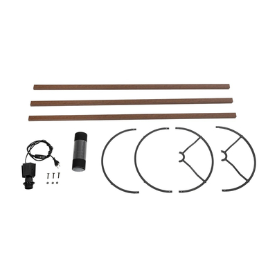 GloboStar® SAGA 204-0038 Μοντέρνο Eπιδαπέδιο Φωτιστικό Μονόφωτο 1 x E27 IP20 Καφέ Ξύλο με Μαύρο Ύφασμα - Μ38 x Π38 x Υ140cm