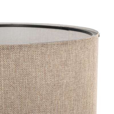 GloboStar® SAGA 204-0039 Μοντέρνο Eπιδαπέδιο Φωτιστικό Μονόφωτο 1 x E27 IP20 Καφέ Ξύλο με Μπεζ Ύφασμα - Μ38 x Π38 x Υ140cm