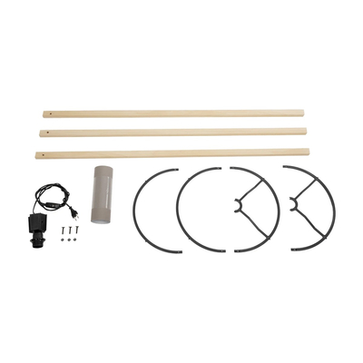 GloboStar® SAGA 204-0048 Μοντέρνο Eπιδαπέδιο Φωτιστικό Μονόφωτο 1 x E27 IP20 Μπεζ Ξύλο με Γκρι Ύφασμα - Μ38 x Π38 x Υ140cm