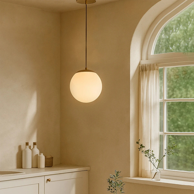 GLOBOSTAR® GLOBIDIO 204-0195 Μοντέρνο Κρεμαστό Φωτιστικό Οροφής με Ντουί 1 x E27 AC 220-240V IP20 - Χρύσο & Λευκό - Μ15 x Π15 x Υ15cm