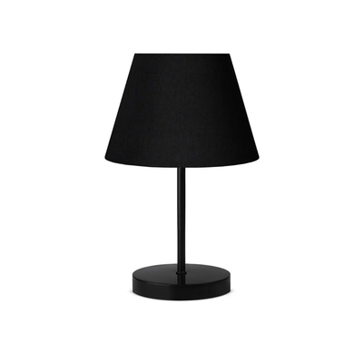 GloboStar® LARA 204-0074 Μοντέρνο Eπιτραπέζιο Φωτιστικό Πορτατίφ Μονόφωτο 1 x E27 IP20 Μαύρο Αλουμίνιο με Μαύρο Ύφασμα - Μ22 x Π22 x Υ36cm