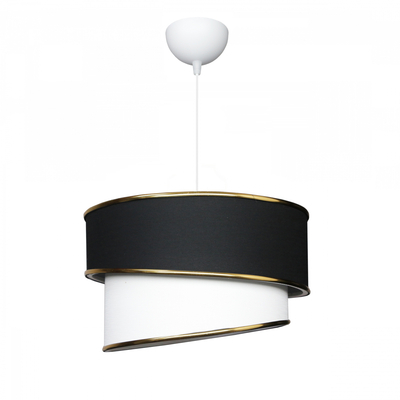 GLOBOSTAR® CYCLOP 204-0103 Μοντέρνο Κρεμαστό Φωτιστικό Οροφής με Ντουί 1 x E27 AC 220-240V IP20 - Μαύρο & Λευκό - Μ30 x Π30 x Υ24cm