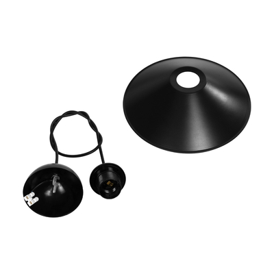 GLOBOSTAR® FONTE 203-0080 Μοντέρνο Κρεμαστό Φωτιστικό Οροφής με Ντουί 1 x E27 AC 220-240V IP20 - Μαύρο - Μ25.5 x Π25.5 x Υ10cm