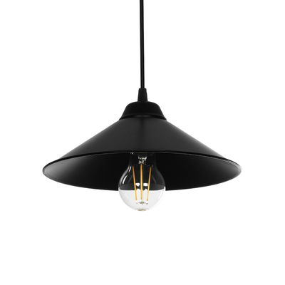 GLOBOSTAR® FONTE 203-0080 Μοντέρνο Κρεμαστό Φωτιστικό Οροφής με Ντουί 1 x E27 AC 220-240V IP20 - Μαύρο - Μ25.5 x Π25.5 x Υ10cm