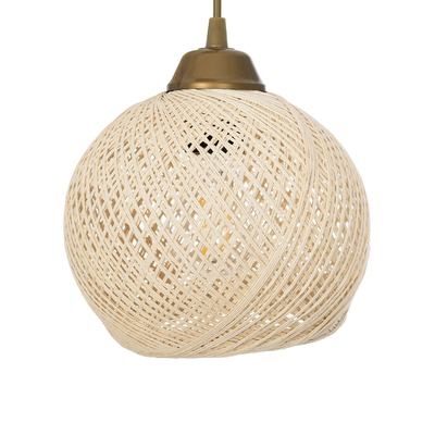 GLOBOSTAR® YASAM 203-0024 Vintage Κρεμαστό Φωτιστικό Οροφής με Ντουί 3 x E27 AC 220-240V IP20 - Μπεζ & Χρυσό - Μ42 x Π42 x Υ54cm