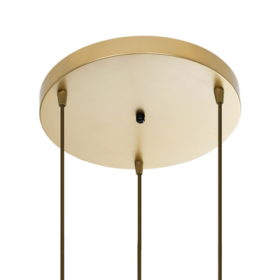 GLOBOSTAR® YASAM 203-0024 Vintage Κρεμαστό Φωτιστικό Οροφής με Ντουί 3 x E27 AC 220-240V IP20 - Μπεζ & Χρυσό - Μ42 x Π42 x Υ54cm