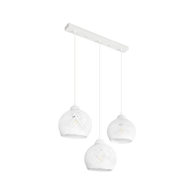 GLOBOSTAR® YASAM 203-0027 Vintage Κρεμαστό Φωτιστικό Οροφής με Ντουί 3 x E27 AC 220-240V IP20 - Λευκό - Μ45 x Π18 x Υ30cm