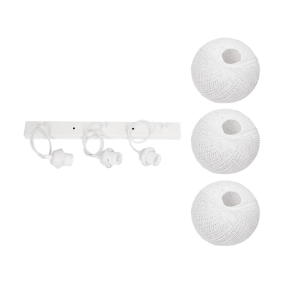 GLOBOSTAR® YASAM 203-0027 Vintage Κρεμαστό Φωτιστικό Οροφής με Ντουί 3 x E27 AC 220-240V IP20 - Λευκό - Μ45 x Π18 x Υ30cm