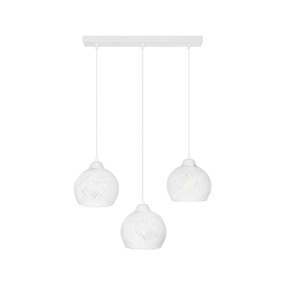 GLOBOSTAR® YASAM 203-0027 Vintage Κρεμαστό Φωτιστικό Οροφής με Ντουί 3 x E27 AC 220-240V IP20 - Λευκό - Μ45 x Π18 x Υ30cm