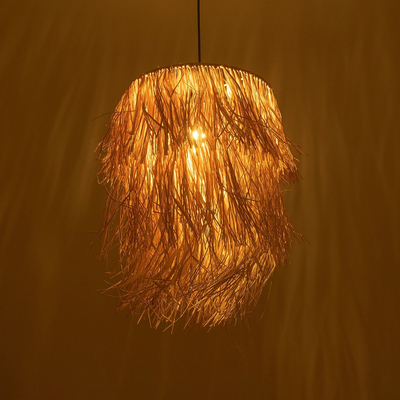 GLOBOSTAR® WEG 203-0036 Boho Κρεμαστό Φωτιστικό Οροφής με Ντουί 1 x E27 AC 220-240V IP20 - Μπεζ - M45 x Π45 x Υ53cm