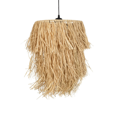 GLOBOSTAR® WEG 203-0036 Boho Κρεμαστό Φωτιστικό Οροφής με Ντουί 1 x E27 AC 220-240V IP20 - Μπεζ - M45 x Π45 x Υ53cm