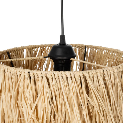 GLOBOSTAR® WEG 203-0036 Boho Κρεμαστό Φωτιστικό Οροφής με Ντουί 1 x E27 AC 220-240V IP20 - Μπεζ - M45 x Π45 x Υ53cm