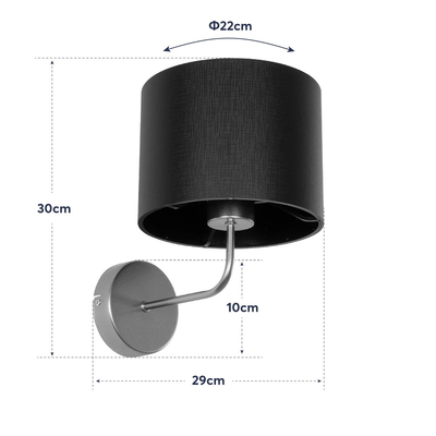 GLOBOSTAR® RALPH 203-0040 Vintage Φωτιστικό Τοίχου - Απλίκα με Ντουί 1 x E27 AC 220-240V IP20 - Χρυσό & Μαύρο - Μ22 x Π29 x Υ30cm