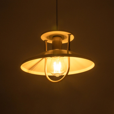 GLOBOSTAR® BILLA 203-0041 Vintage Κρεμαστό Φωτιστικό Οροφής με Ντουί 1 x E27 AC 220-240V IP20 - Λευκό & Χρυσό - M30.5 x Π30.5 x Υ20cm