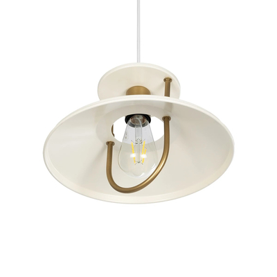 GLOBOSTAR® BILLA 203-0041 Vintage Κρεμαστό Φωτιστικό Οροφής με Ντουί 1 x E27 AC 220-240V IP20 - Λευκό & Χρυσό - M30.5 x Π30.5 x Υ20cm