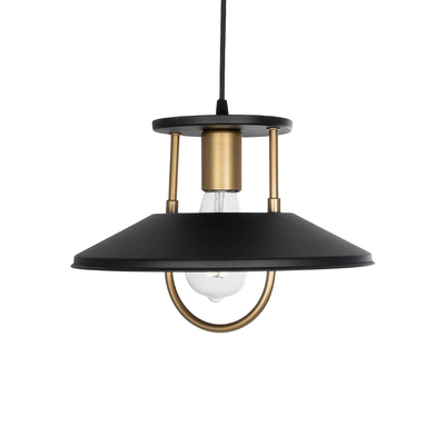 GLOBOSTAR® BILLA 203-0042 Vintage Κρεμαστό Φωτιστικό Οροφής με Ντουί 1 x E27 AC 220-240V IP20 - Μαύρο & Χρυσό - M30.5 x Π30.5 x Υ20cm