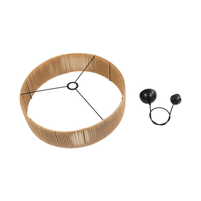 GLOBOSTAR® KYCLOS 203-0044 Boho Κρεμαστό Φωτιστικό Οροφής με Ντουί 1 x E27 AC 220-240V IP20 - Μπεζ - M55 x Π55 x Υ20cm