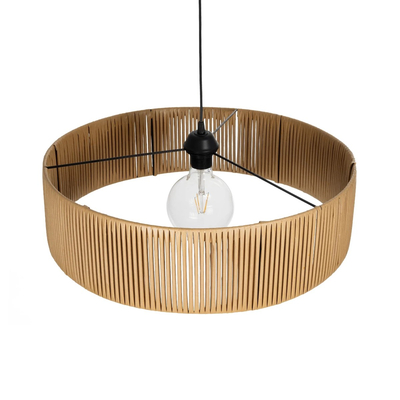 GLOBOSTAR® KYCLOS 203-0044 Boho Κρεμαστό Φωτιστικό Οροφής με Ντουί 1 x E27 AC 220-240V IP20 - Μπεζ - M55 x Π55 x Υ20cm