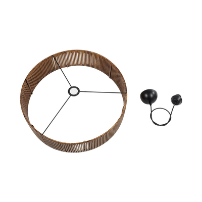 GLOBOSTAR® KYCLOS 203-0045 Boho Κρεμαστό Φωτιστικό Οροφής με Ντουί 1 x E27 AC 220-240V IP20 - Καφέ - M55 x Π55 x Υ20cm