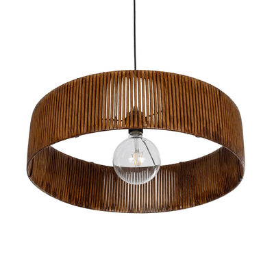 GLOBOSTAR® KYCLOS 203-0045 Boho Κρεμαστό Φωτιστικό Οροφής με Ντουί 1 x E27 AC 220-240V IP20 - Καφέ - M55 x Π55 x Υ20cm