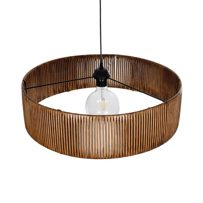 GLOBOSTAR® KYCLOS 203-0045 Boho Κρεμαστό Φωτιστικό Οροφής με Ντουί 1 x E27 AC 220-240V IP20 - Καφέ - M55 x Π55 x Υ20cm