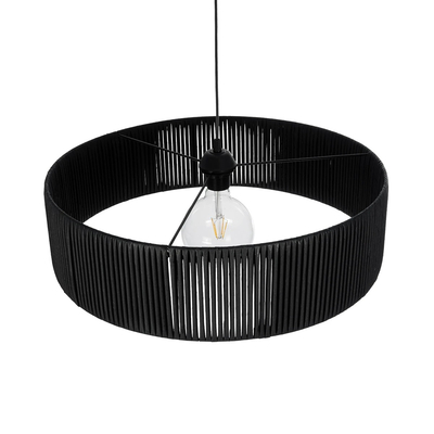 GLOBOSTAR® KYCLOS 203-0046 Boho Κρεμαστό Φωτιστικό Οροφής με Ντουί 1 x E27 AC 220-240V IP20 - Μαύρο - M55 x Π55 x Υ20cm