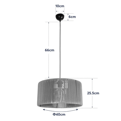 GLOBOSTAR® KYCLOS 203-0047 Boho Κρεμαστό Φωτιστικό Οροφής με Ντουί 1 x E27 AC 220-240V IP20 - Καφέ - M40 x Π40 x Υ25.5cm