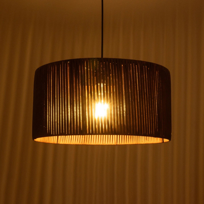 GLOBOSTAR® KYCLOS 203-0047 Boho Κρεμαστό Φωτιστικό Οροφής με Ντουί 1 x E27 AC 220-240V IP20 - Καφέ - M40 x Π40 x Υ25.5cm